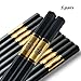 HOLYMOOD Chopsticks Reusable 5 Pairs Fiberglass Chopsticks Dishwasher-Safe High Temperature Resistant Dinnerware Set Chinese Style Golden FU Non-Slip Chopsticks Tableware Set