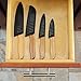 Japanese Grade Black Ceramic Knife Set Complete with 4 Knives & Sheaths featuring Ergonomic Bamboo Handles & Satori-Sharp Blades