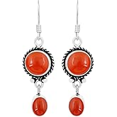 Natural Lapis Turquoise Moonstone Earrings Two Stone 925 Silver Overlay handmade Dangle Earrings for Women