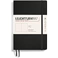 LEUCHTTURM1917 - Notebook Softcover Medium A5-123 Numbered Pages for Writing and Journaling (Plain, Black)