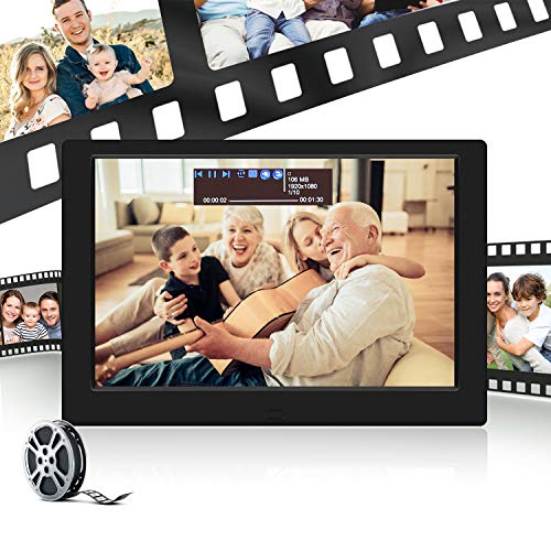 TENSWALL Digital Photo Frame, 10.1 inch Digital Picture Frame with Background Music, 1080P Video HD 1280x800 16:10 IPS Screen, Support 32GB USB Drives/SD Card, Remote Control -Black - Thumbnail 2