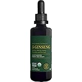 Global Healing Center - Ginseng - Organic Raw Herbal Extract - Liquid Panax Supplement Drop Promotes Energy - Korean and Siberian Ginseng Supplement, Maca, Ashwagandha - Non-GMO - 2 Fl Oz