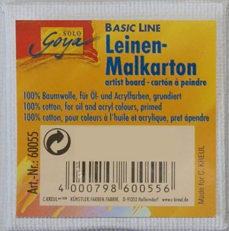 Kreul 604050 - Canvas Board Malkarton, ca. 40 x 50 cm, mit Leinwand kaschiert, Universalgrundierung, für Acryl- und Gouachefa