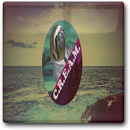 Linpark Cute Sloth On The Beach Square Drink Coaster Holder Cup Mats Ceramics 11cm