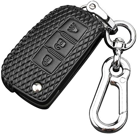 Sakali Leather Key fob Cover case Holder Replacement with a Key Chain Fits Nissan Qashqai, Morano, LIVINA, TIIDA (3 Buttons)