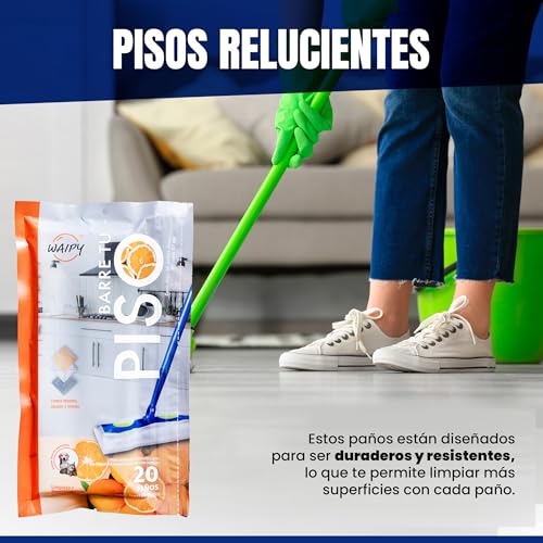 100 Paños Secos Ezee Glider | Sustituto Barrido Tradicional - Atrapa Polvo y Pelo | Repuestos de Paños de Limpieza Aroma Cítrico | Limpian Madera, Azulejo y Linóleo | Compatibles con Cualquier Baston