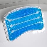 Spa Life Non-Slip Cooling Gel Bath Pillow with Suction Cups, Supports Neck and Shoulders