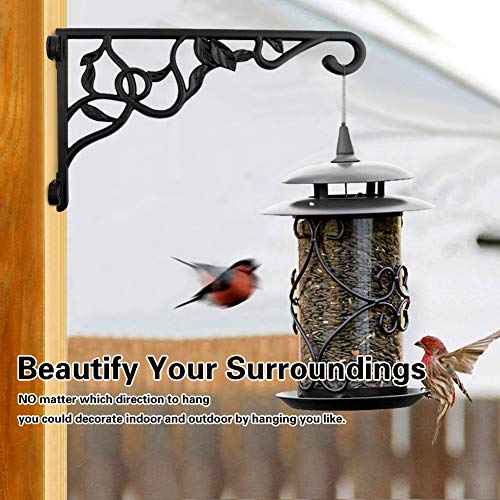 Heavy Duty Hanging Plant Brackets, 2pcs 13 Inch Hand Iron Wall