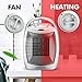 Warmtec 1500W Ceramic Space Heater with Carry Handle Adjustable Thermostat Electric Desk Heater Fan (Silver)