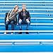 KHOMO GEAR Stadium Bleacher and Bench Seat Chair with Removable Pockets Padded Reclining Cushion and Armrest and Carry Straps - Black