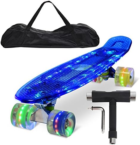 Yorbay (UPGRADE VERSION 22'' Skateboard Cruiser Board with Carry Bag