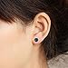 Casfine Silver Ear Stubs Birthstone Stud Earrings Round Cubic Zirconia September Birthstone Stud Earrings Gifts for Women