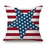 Vovotrade Home Decor Ornate Sofa Waist Throw Cushion Cover Pillow Case Independence Day American Flag Patriotic Design July 4th 45cmx45cm (C)