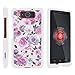 MINITURTLE Compatible with Motorola Droid MAXX Phone Case, Thin Hard Shell Hard Armor Case w/Personalized Graphics - Pink Purple Flower