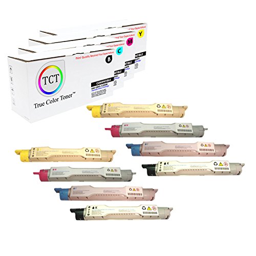 True Color Toner 8-Pack QMS 3300 BK C M Y Bundle Konica Minolta Magicolor Compatible Toner Cartridge Replacement (Black 1710550-001, Cyan 1710550-004, Magenta 1710550-003, Yellow 1710550-002)