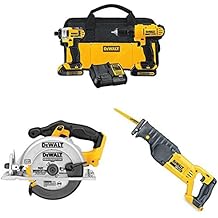 DEWALT Lithium Drill Driver with Li-Ion Circular Saw and Reciprocating Saw