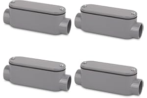CKVIHAV 4Pack 3/4 Inch Rigid PVC Conduit Body Type C, Slip x Slip PVC Conduit Bodies C Type with Cover and Gasket, Gray