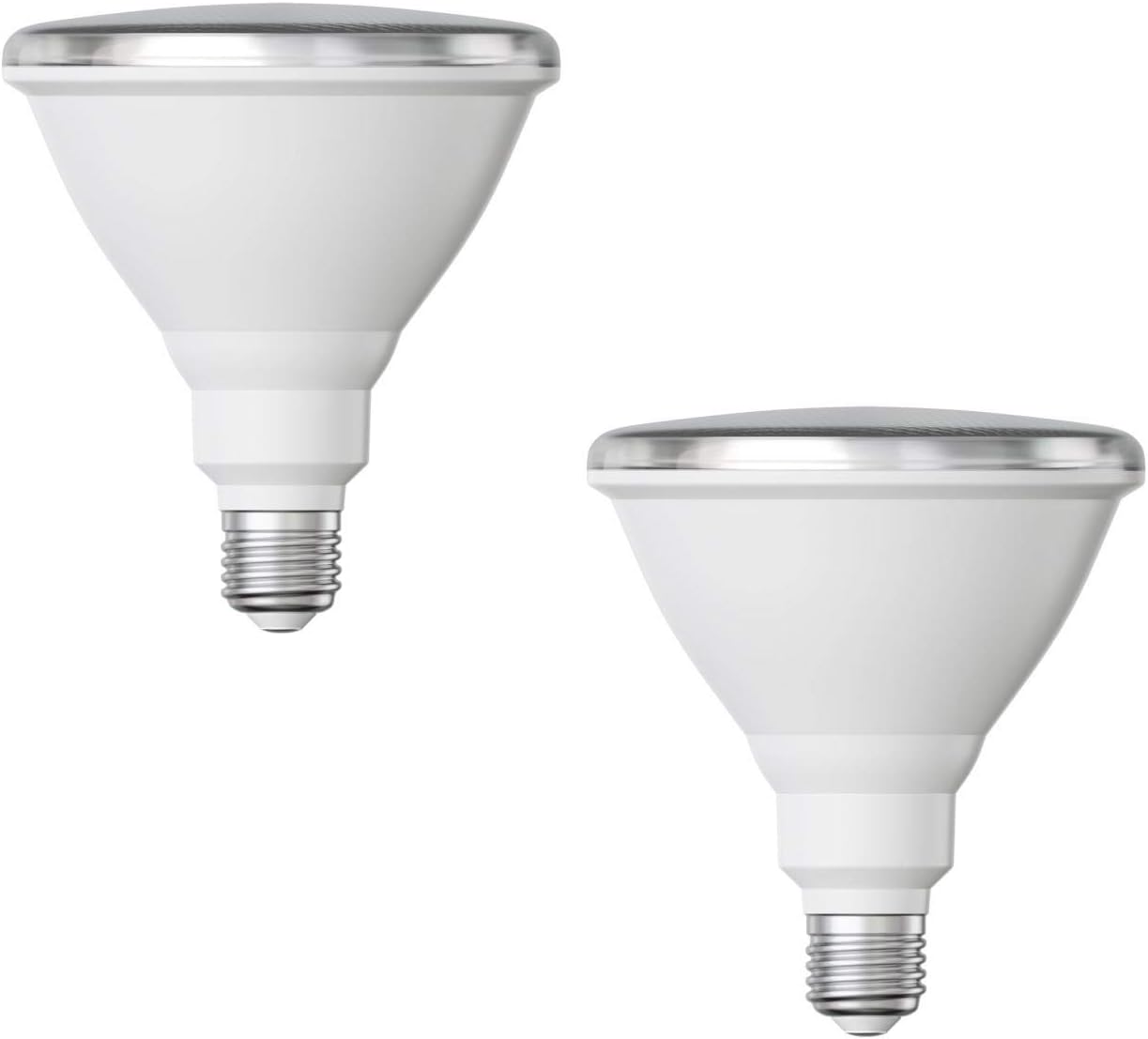 ledscom.de 2 x E27 LED Bulb, PAR38 Short Neck, Warm White (2700 K), 15.7 W, 1152lm, 42°, Reflector Mirror (Silver)