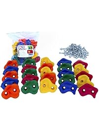 Climbing Monkey Climbing Holds -- 25 Rock Climbing Holds - Premium HD Mounting Hardware Included -- Climbing Rocks for DIY Rock Climbing Wall