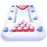 GoPong Pool Lounge Beer Pong Inflatable with Social Floating, White