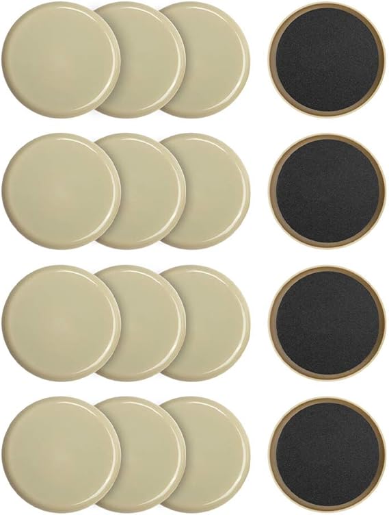 Lot de 16 patins ronds réutilisables pour déplacement de meubles lourds