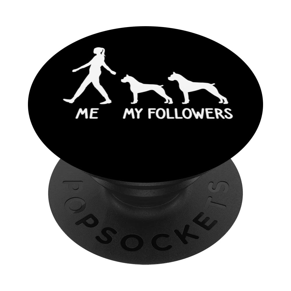 ME MY FOLLOWER Boxer Dog Lover Dog Mom Dad Paw PopSockets Swappable PopGrip