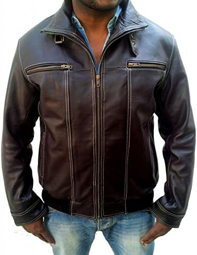 Hollywood Jacket Men's Die Hard 5 Bruce Willis Leather Jacket Small Brown