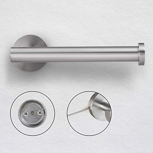 Nolimas Brushed Nickel Toilet Paper Holder SUS304 Stainless Steel Half Open Round Wall Mounted Rustfree Bathroom Hotel 5 inch TP Holder Kitchen Washroom Tissue Roll Dispenser