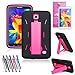 EpicGadget(TM) Black and Pink Durable Heavy Duty Rugged Impact Hybrid Case with Build In Kickstand Protective Case For Samsung Tablet Galaxy Tab 4 7.0 inch With Galaxy Tab 4 SM-T230 Clear Screen Protector And Universal Long Touch Stylus Pen (US Seller!!) (I Stand Black Pink)