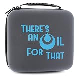 Essential Oil Carrying Case Holds 30 5ml/10ml/15ml Bottles "THERE'S AN OIL FOR THAT"; Gray Nylon Travel-Friendly Foam-Padded Aromatherapy Organizer w/Handle & Zipper