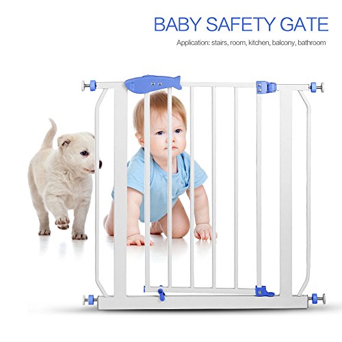 Safety Door Fence, Paymenow Metal Multifunction Children Security Baby Safety Door Gate use in Doorway Staircase Deco Extra Tall Walk for Pets and Toddlers Shipping from Local America - Thumbnail 4