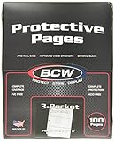 100 BCW 3-Pocket Currency Size Binder Pages