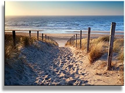 SimonfineUs art-canvas Prints,Footprints beach Wall Art oil Paintings Printed Pictures Stretched for Home Decoration