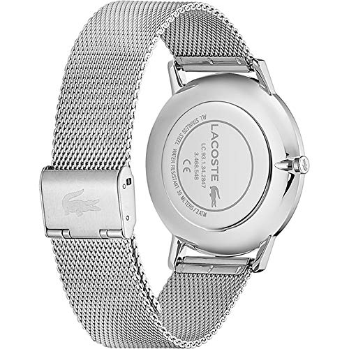 Lacoste Reloj Analógico de Cuarzo para hombre con correa de malla de acero inoxidable plateada – 2011017 - Imagen 4