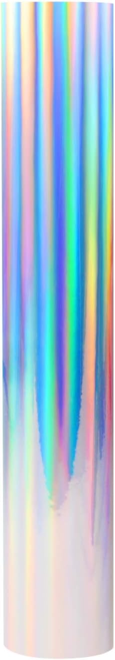 Holographic Glossy Rainbow Silver Adhesive Craft Vinyl 12 Inch X 6 Feet,Silver Vinyl: Arts, Crafts & Sewing