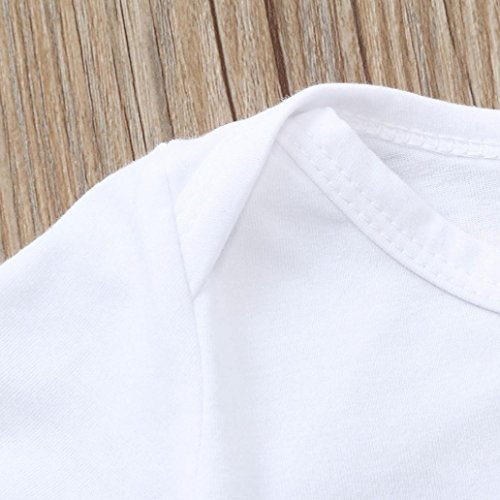 Baby Boys Girls Letter HAPPY Birthday Daddy Romper Outfit Clothes Cuekondy Summer Newborn Infant Toddler Jumpsuit (White 2, 6M) - Thumbnail 5