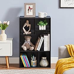 VECELO 5 Cube Modern Bookcases,3 Tier