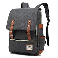 HITOP Laptop Backpack College Backpack Travel Backpack Computer Bag USB Charging Port Fashion Backpack for Women Men (Black)