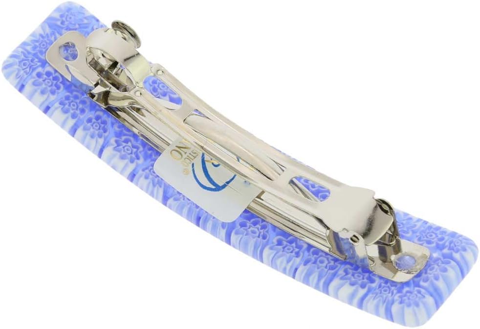 GlassOfVenice Murano Glass Millefiori Hair Clip - Tender Blue - Image 4