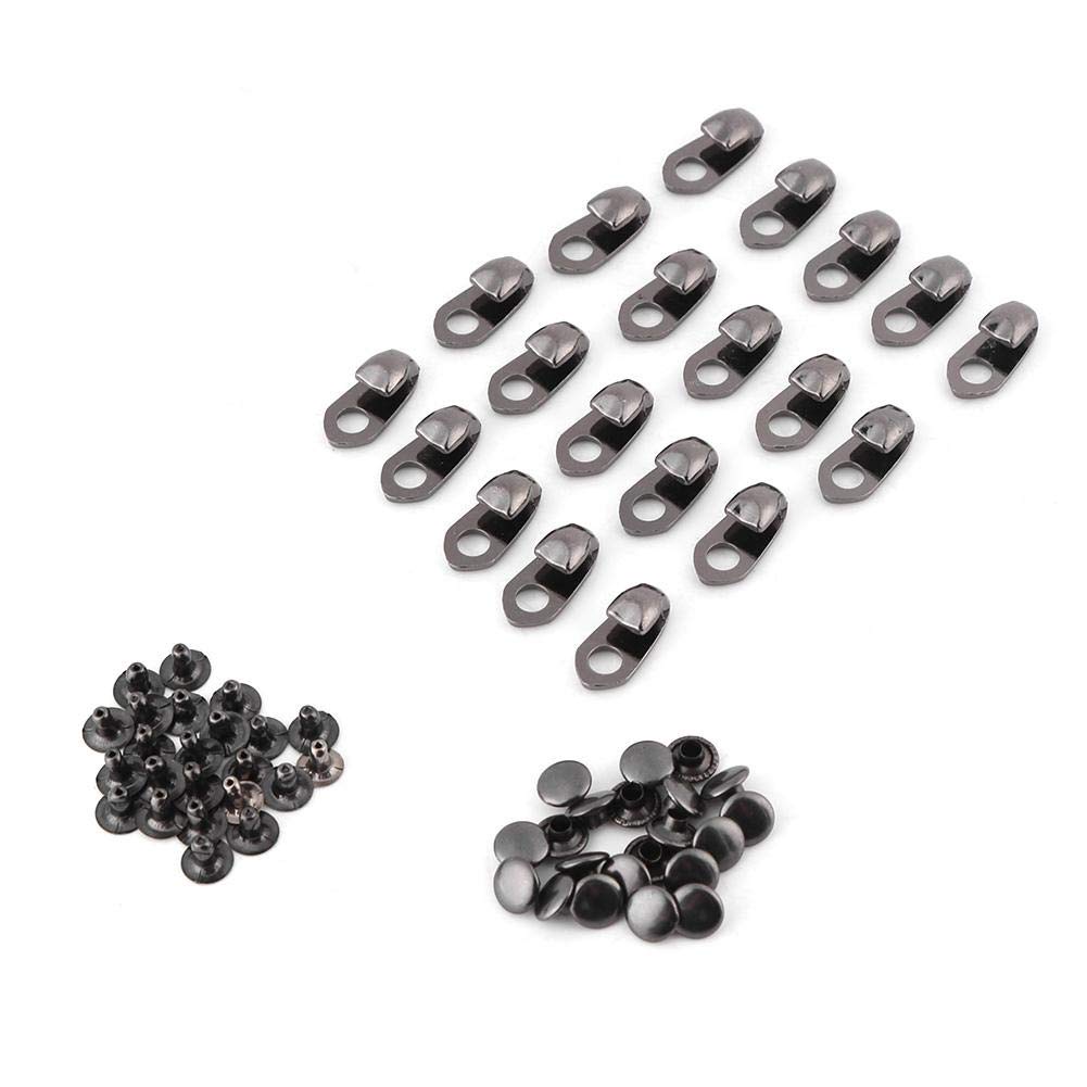 Samfox 20 Sets Shoe Lace Hooks Lace Fittings with Rivets, for Climb Hiking Shoes/Repair/Hike for Rock Climbing Hardware Fittings