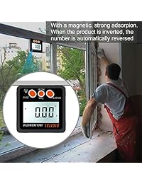 Proster   Inclinómetro digital con ángulo de inclinación de 0 a 225 grados con nivel de burbuja LCD de 15.748 in y 16 pulgadas para nivel vertical horizontal de doble burbuja