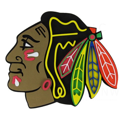 NFL Chicago Blackhawks 3D Foam Wall Sign, One Size, Black
