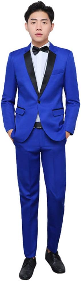 Amazon Co Jp スーツ メンス ビジネススーツ 上下セット ジャケット パンツ ネイビー スリム 演出服 ステージ衣装 メンズ 舞台 ビジネス カジュアル 着心地抜群 パーティー 演奏会 フォーマル 結婚式 就職スーツ 司会者 セットアップ ブルー M ホビー