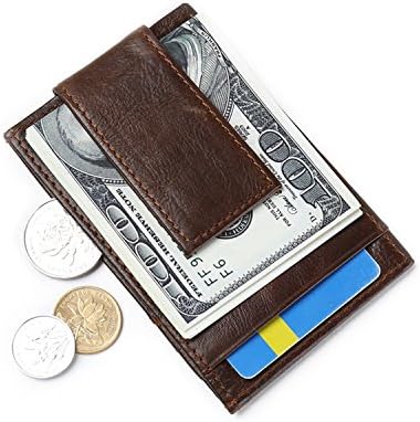 HYHZ Men's 100% Full Grain Leather Wallet With 1 Card Holder,packed in a box … (Style-2)
