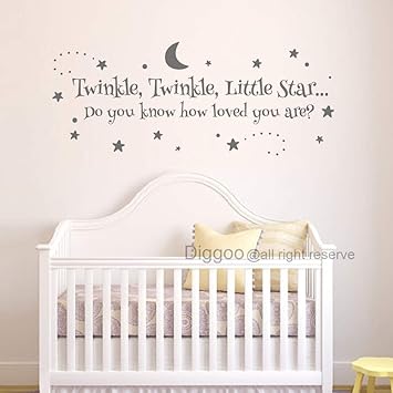 Amazon Com Diggoo Nursery Wall Decal Twinkle Twinkle Little Star