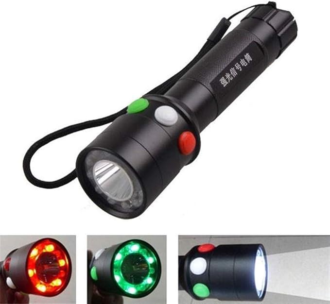 No-branded PDHCC Q5 Blanco Brillante Rojo Verde Tricolor LED Linterna