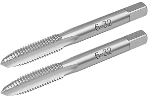 JALJA 6-32 Straight Fluted Machine Tap HSS 2Pcs Right Hand Internal Thread Tool for Metal Plastic Wood Create or Repair Threads