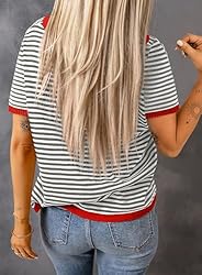 Dokotoo Womens Summer Tops Casual Short Sleeve