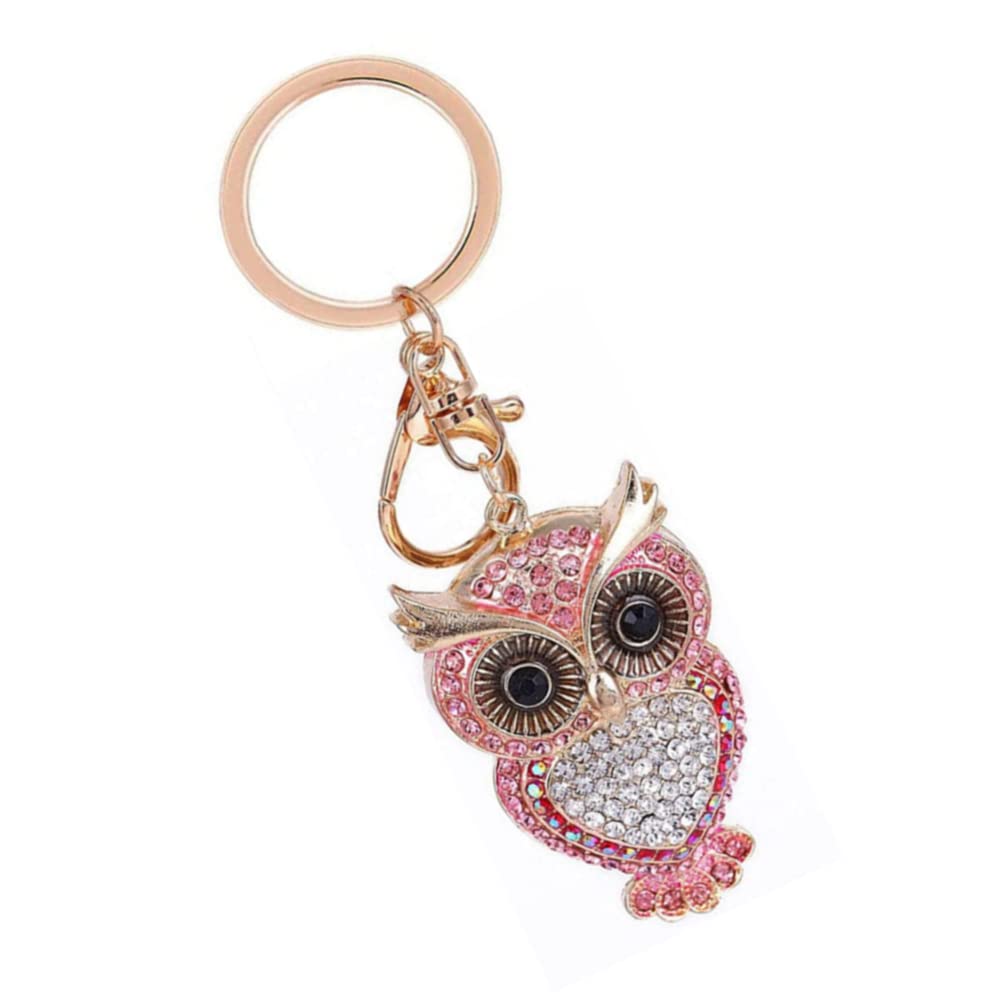 1 PCS Owl Keychain Cute Owl Key Ring Rhinestone Key Chain Owl Purse Charm for Women Girls Ladies Gifts