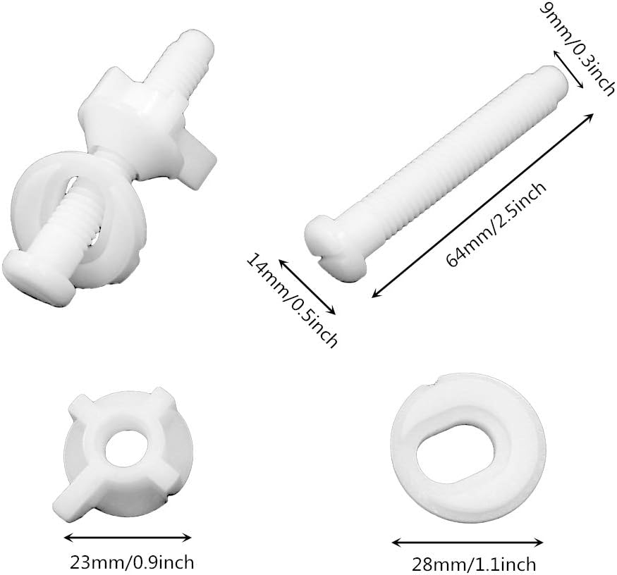Cosybreeze 2 Pack Universal Toilet Seat Hinge Bolt Screw for Bottom